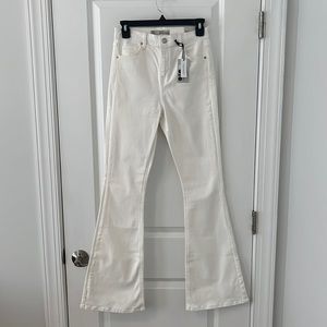 NWT Top Shop White High Waisted Stretch Flare Size 30